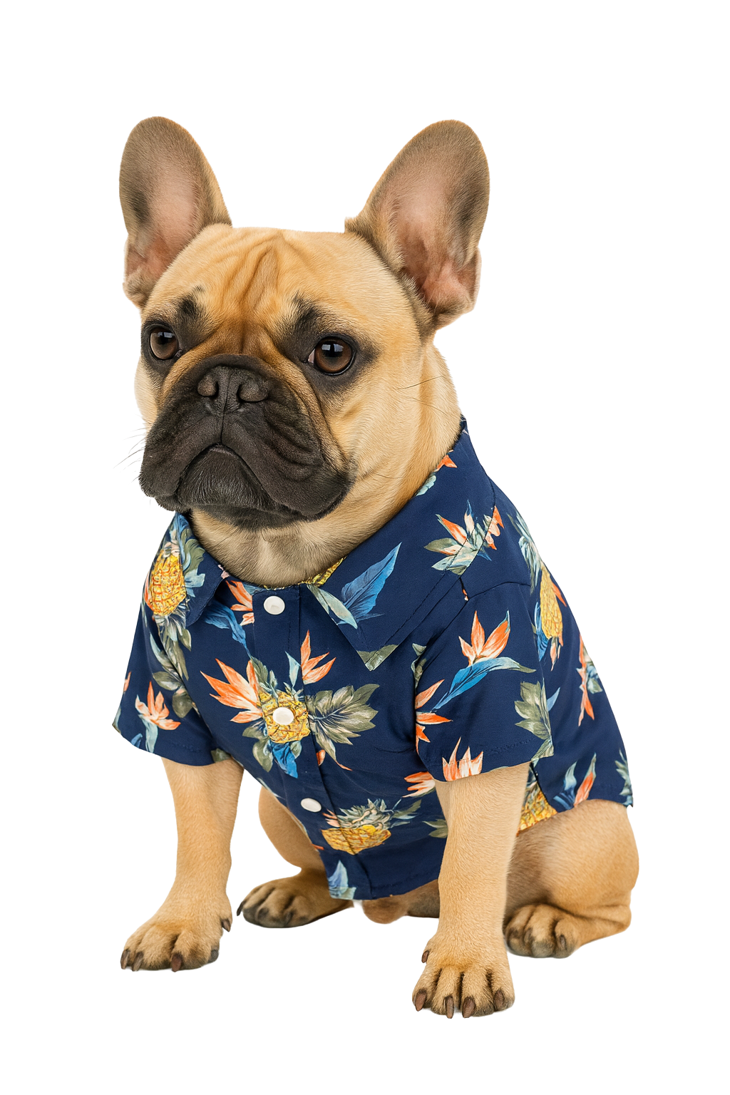 Hawaiian Vibes Dog Shirt – Blue Pineapple Print